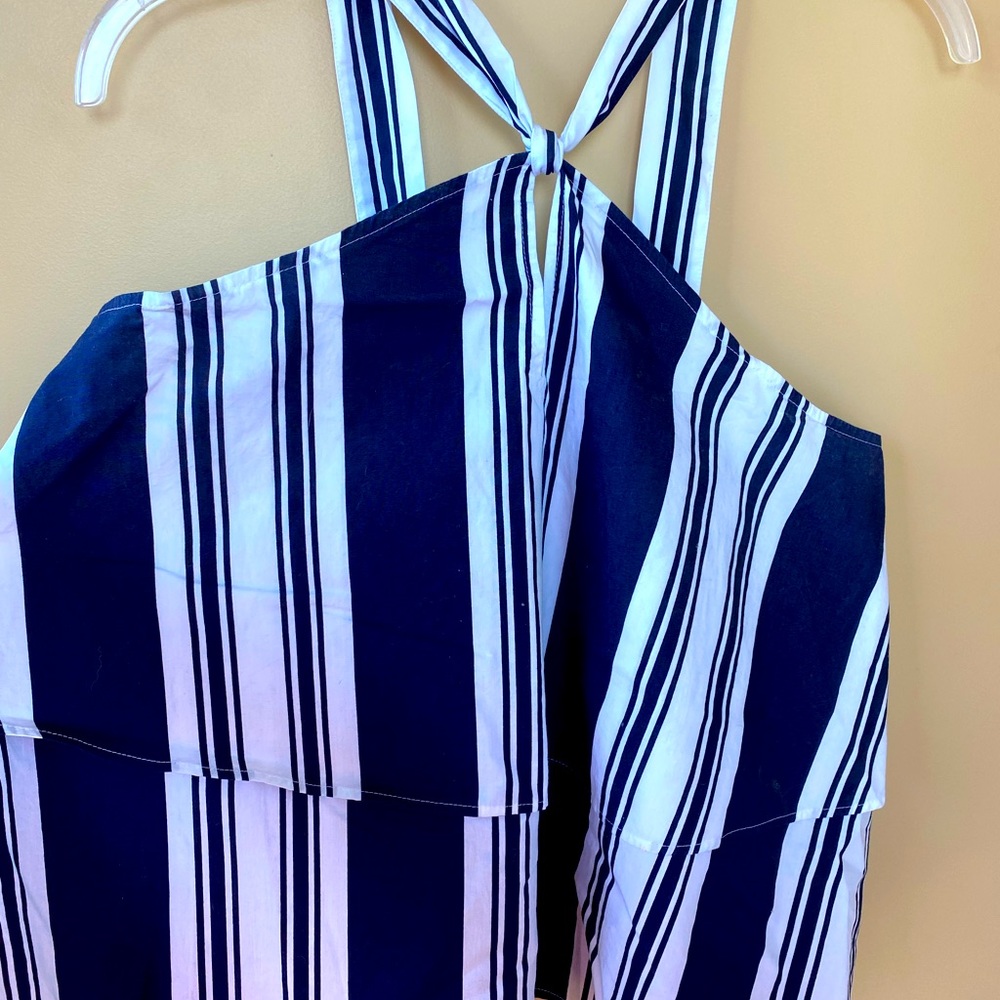 Blue & White Twist Halter Top